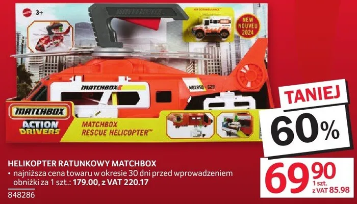 Helikopter ratunkowy Matchbox promocja w Selgros
