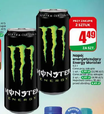 Napój energetyzujący Monster Energy promocja w Dino
