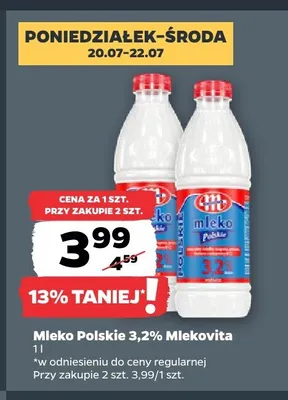 Mleko Polskie 3,2% Mlekovita promocja w Netto