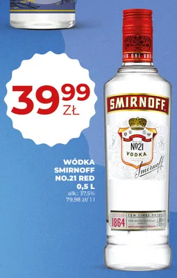 Wódka Smirnoff No.21 Red 37,5% promocja w Duży Ben