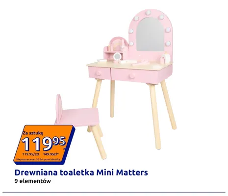 Drewniana toaletka Mini Matters 9 elementów promocja w Action