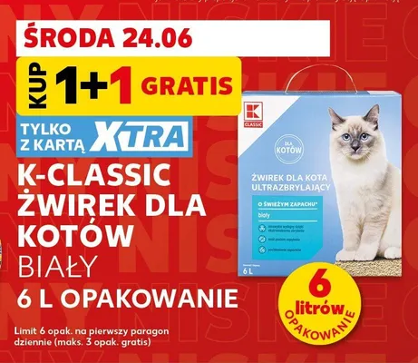 Żwirek dla kota K-Classic biały promocja w Kaufland