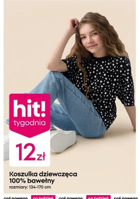 Koszulka dziewczęca 100% bawełny promocja w Pepco