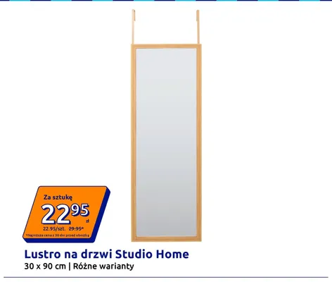 Lustro na drzwi Studio Home 30x90 cm promocja w Action