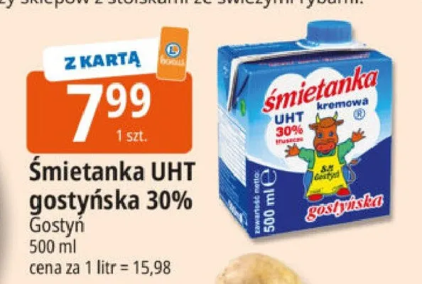 Śmietanka UHT gostyńska 30% promocja w Leclerc