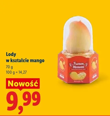 Lody w kształcie mango Frozen Heaven promocja w Lidl