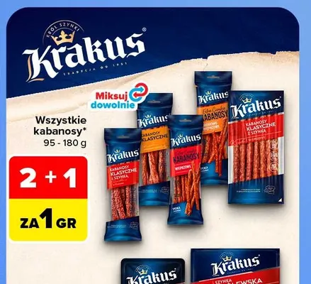 Kabanosy wieprzowe Krakus promocja w Carrefour