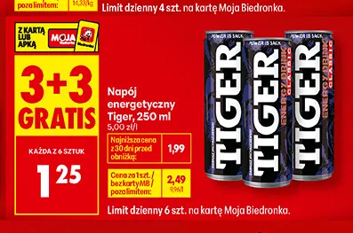 Napój energetyczny Tiger promocja w Biedronka