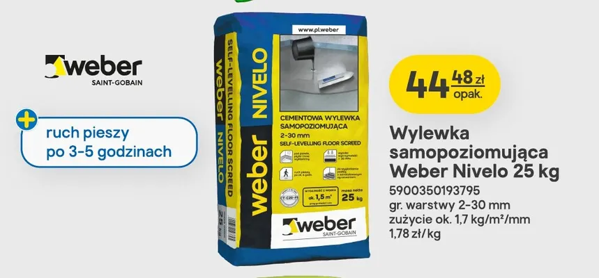 Wylewka samopoziomująca Weber Nivelo promocja w Castorama