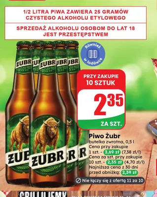 Piwo Żubr promocja w Dino