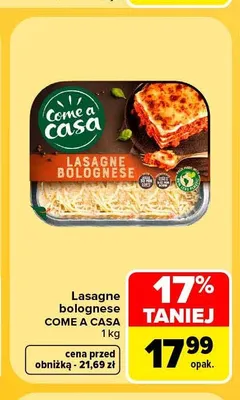 Lasagne bolognese Come a Casa promocja w Carrefour