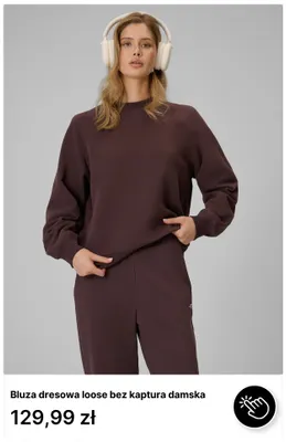 Bluza dresowa loose bez kaptura damska 4F promocja w 4F