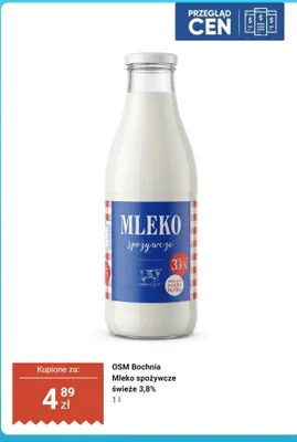Mleko spożywcze świeże 3,8% promocja w Dino