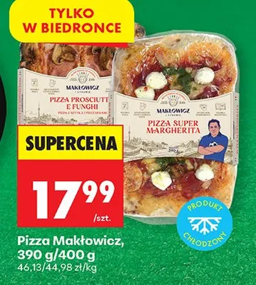 Pizza chłodzona Makłowicz i Synowie Prosciutto e Funghi promocja w Biedronka