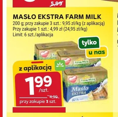Masło ekstra Farm Milk promocja w Stokrotka
