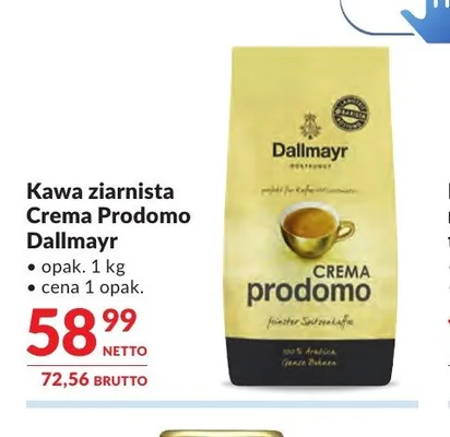 Kawa ziarnista Crema Prodomo Dallmayr promocja w Makro