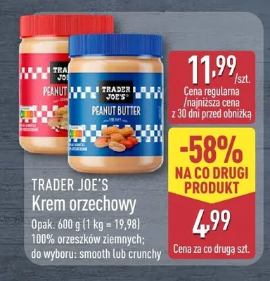 Krem orzechowy smooth TRADER JOE'S promocja w Aldi