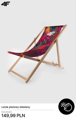 Krzesełko plażowe składane promocja w 4F