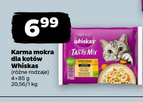 Karma mokra dla kotów Whiskas 4-pak promocja w Netto