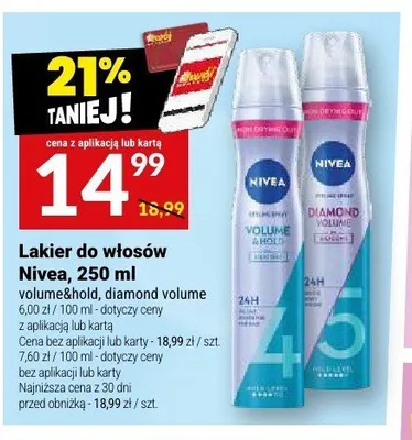 Lakier do włosów Nivea Volume & Hold promocja w Twój Market