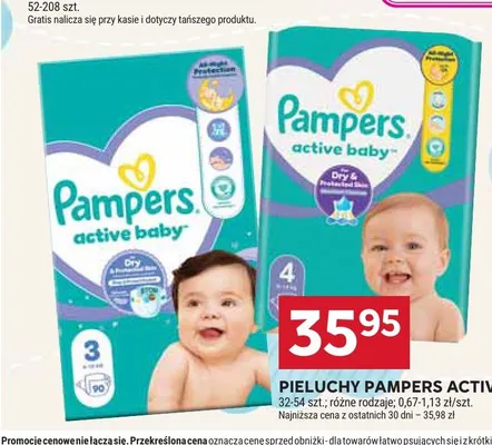 Pieluchy Pampers Active promocja w Stokrotka