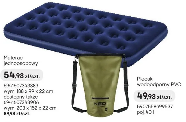 Materac jednoosobowy promocja w Castorama