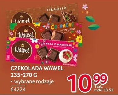 Czekolada Wawel 235-270 g wybrane rodzaje promocja w Selgros