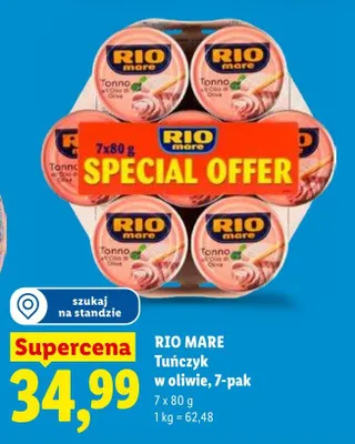 Tuńczyk w oliwie 7-pak Rio Mare promocja w Lidl