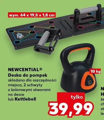 Deska do pompek składana dla oszczędności miejsca, 2 uchwyty z kolorowymi otworami na desce lub kettlebell promocja w Kaufland