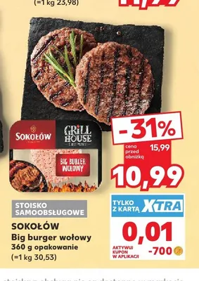 Big burger wołowy Sokołów promocja w Kaufland