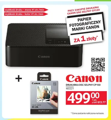 Drukarka Canon DSC Selphy CP150 promocja w Selgros