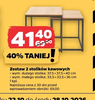 Zestaw 2 stolików kawowych promocja w Netto