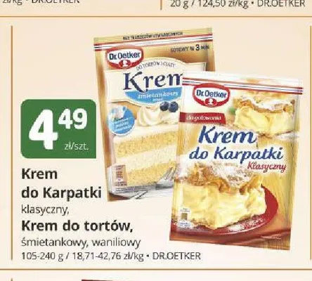 Krem do tortów waniliowy Dr. Oetker promocja w Marketvita