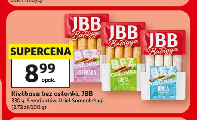Kiełbasa bez osłonki JBB Bałdyga promocja w Auchan