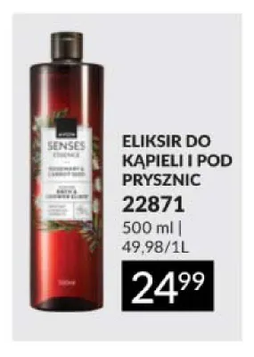 Eliksir do kąpieli i pod prysznic Avon Senses Essence Rozmaryn i nasiona marchwi promocja w AVON