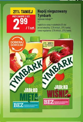 Napój niegazowany Tymbark Jabłko Wiśnia promocja w POLOmarket