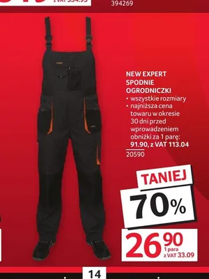 Spodnie ogrodniczki New Expert promocja w Selgros