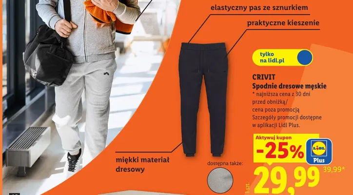 Spodnie dresowe męskie Crivit promocja w Lidl