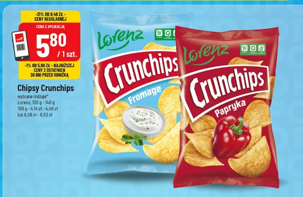 Chipsy Crunchips wybrane rodzaje promocja w POLOmarket