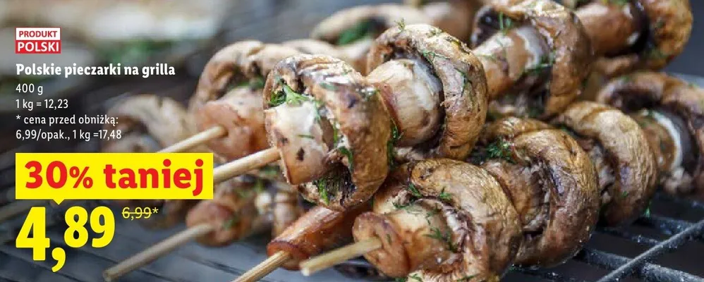 Pieczarki na grilla polskie promocja w Lidl