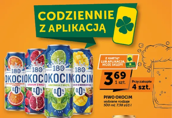 Piwo bezalkoholowe Okocim mango z marakują promocja w Euro Sklep