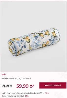 Wałek dekoracyjny home&you Lemondi promocja w home&you
