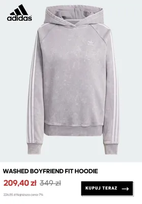 Bluza z kapturem Adidas Washed Boyfriend Fit Hoodie promocja w Adidas