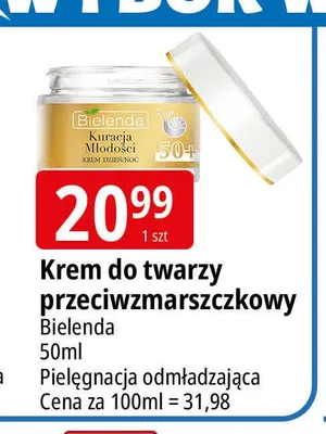 Krem do twarzy przeciwzmarszczkowy Bielenda Kuracja Młodości promocja w Leclerc