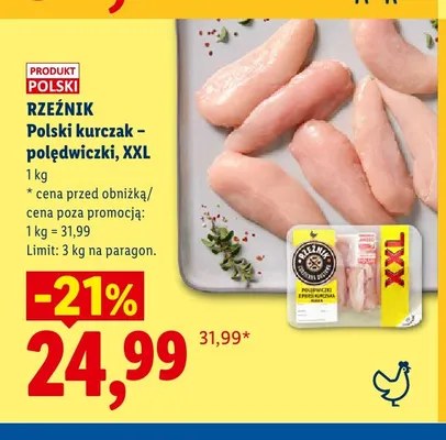 Polędwiczki z piersi kurczaka Rzeźnik XXL promocja w Lidl