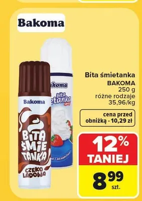 Bita śmietanka Bakoma promocja w Carrefour Market