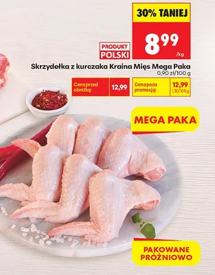 Skrzydełka z kurczaka Kraina Mięs Mega Paka promocja w Biedronka