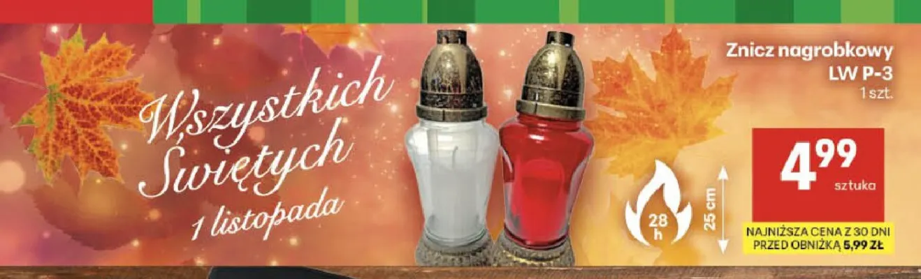 Znicz nagrobkowy Lw P-3 promocja w Delikatesy Centrum