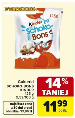 Cukierki SCHOKO-BONS KINDER promocja w Carrefour Market