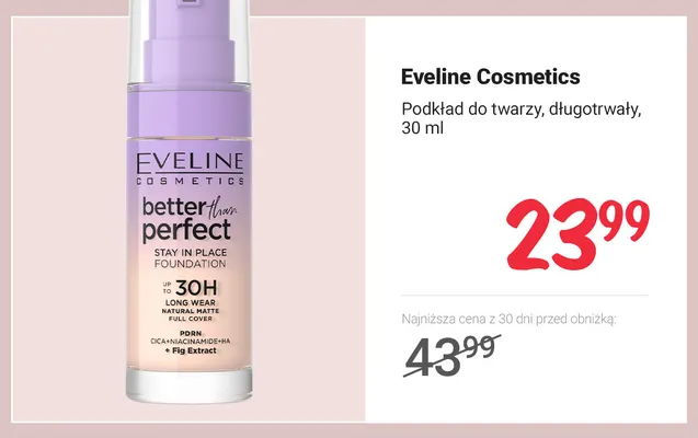 Podkład do twarzy długotrwały Eveline Cosmetics promocja w Rossmann